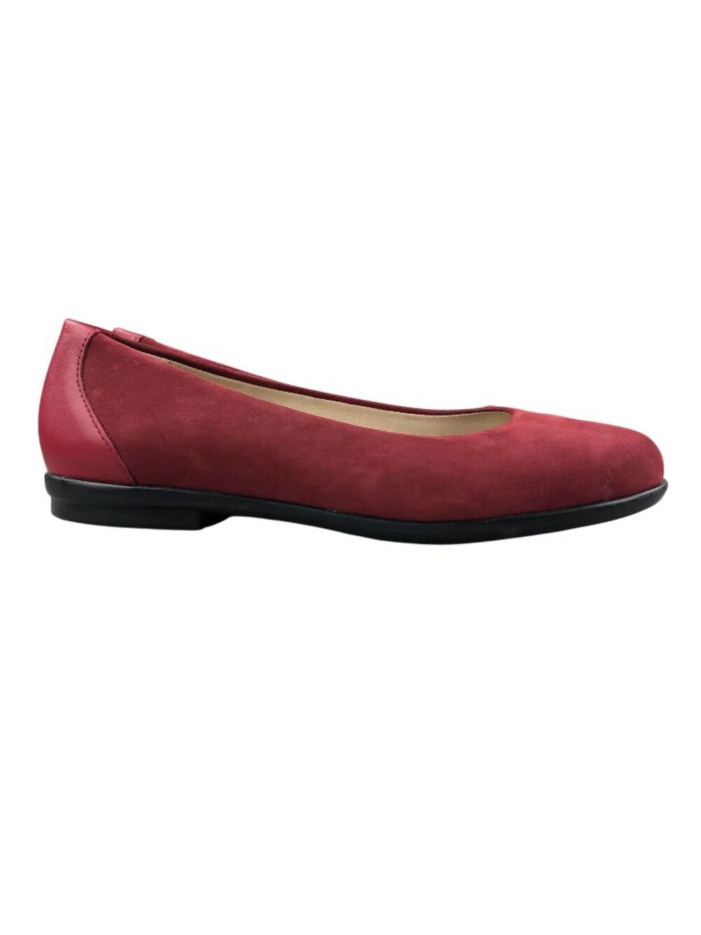 SAS Women's Size 9M Scenic Red Leather Suede Closed Toe Slip On Ballet Flats